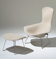 Bertoia Bird high-back chair with ottoman