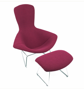 Bertoia Bird high-back chair and ottoman