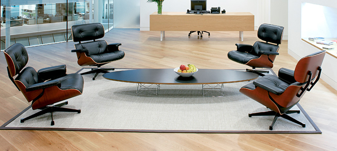 Eames lounge chair and Eames coffee table